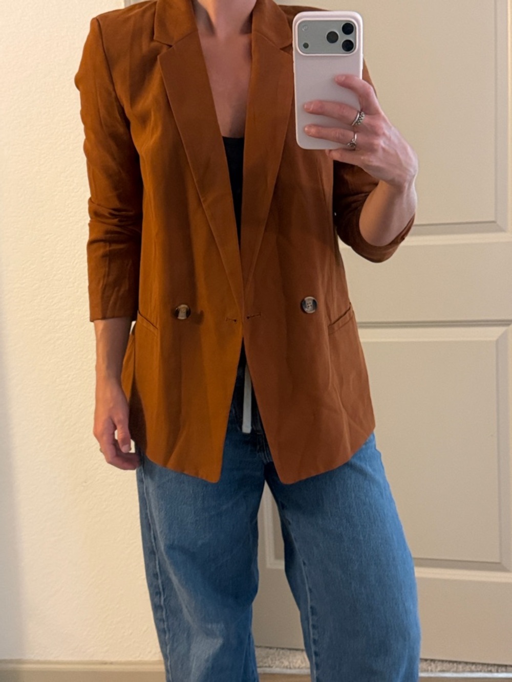 Womens Rust Brown Blazer Jacket